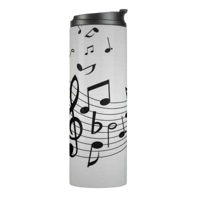 Termo Notas musicales en plata (Rotado hacia la izquierda)