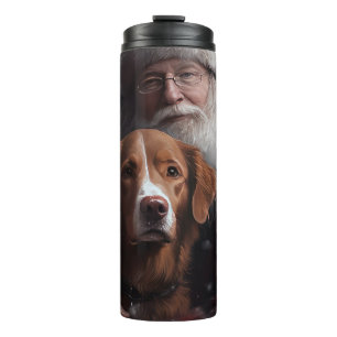 Termo Nova Scotia Duck Toller Con Santa Claus Festividad
