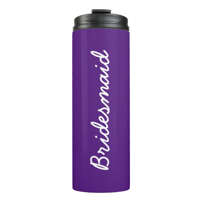 Termo Novia Monogramas Bodas dan favores a morado (Anverso)