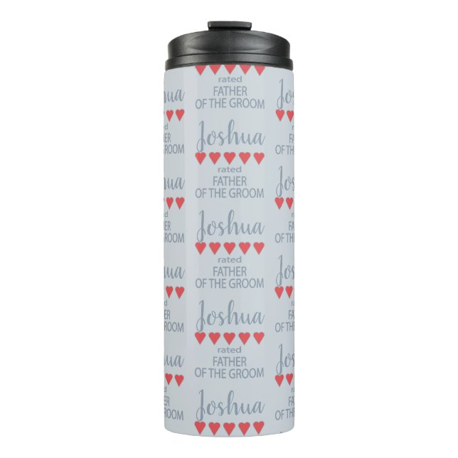 Termo Novia y Cortejo Nupcial 5 Corazones Padre del Novi (Anverso)