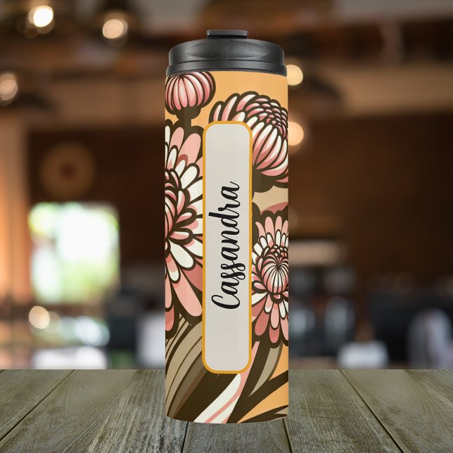 Termo Noviembre Cumpleaños Mes Crisantemo 16 oz (Personalized 20 oz Thermal Tumbler With Birth Flower Chrysanthemum Design for the Month of November.)