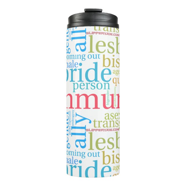Termo Nube de palabras de la comunidad LGBTQ+ de Slipper (Anverso)