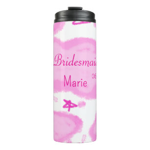 Termo nubes rosas estrellas pastel bridesmaid giratorio