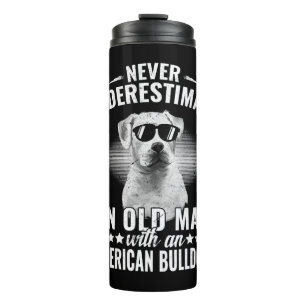 Termo Nunca subestimes a un anciano con un perro Bulldog