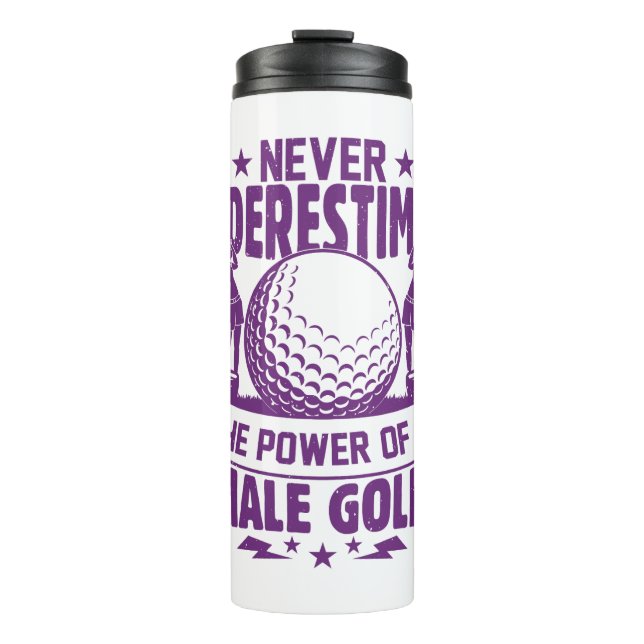 Termo Nunca subestimes el poder de una golfista (Anverso)