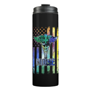 Termo Nurse Gift Enfermera Bandera Americana