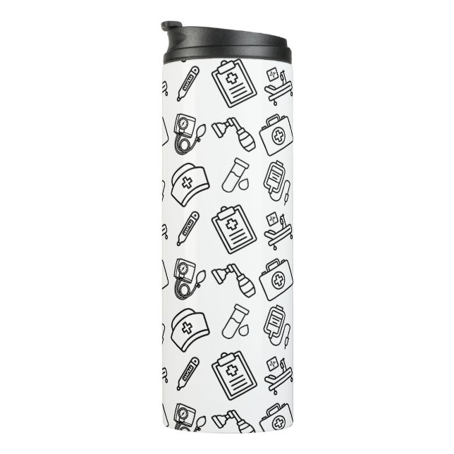 Termo Nurse Life Icon Pattern Travel Tumbler (Rotado hacia la derecha)