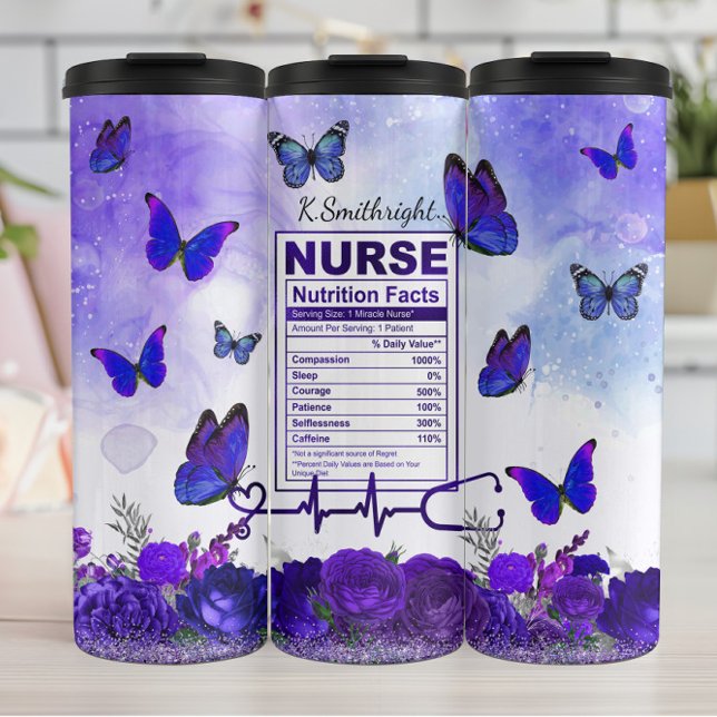 Termo Nurse Nutrition Facts Purple Butterfly (Subido por el creador)
