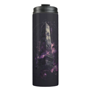 Termo Obelisco Cósmico Morado Arte Oscuro Ocultista