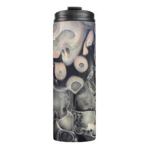 Termo Obra de arte abstracta gris y rosa