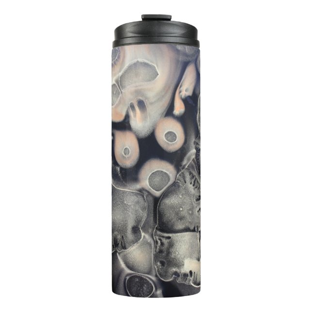 Termo Obra de arte abstracta gris y rosa (Anverso)