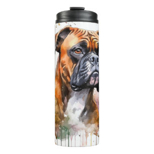 Termo Obra de arte de acuarela BoxerLove - Raza de canin