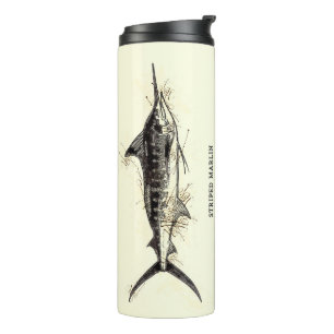 Termo Obra de arte de la idea de regalo de pescador vint