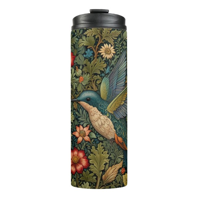 Termo Obra de arte elegante de Hummingbird floral bohemi (Anverso)