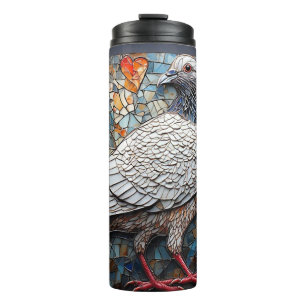 Termo Obra de arte en mosaico de una paloma con diseños