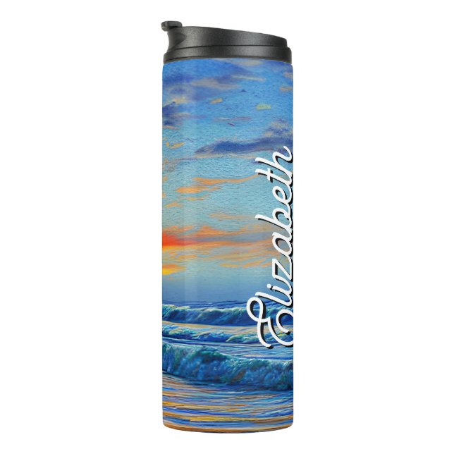 Termo océano azul turquesa al atardecer (Rotado hacia la derecha)