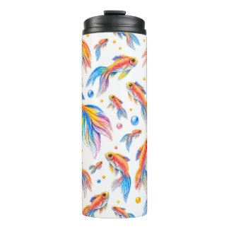 Termo Océano de Color – Dorado de Acuarela Vibrante Sin