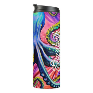 Termo Octopus marino con nombre personalizado