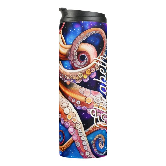 Termo Octopus sinusal de la noche de las estrellas azule (Rotado hacia la derecha)