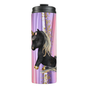 Termo Oídos rosas de Unicornio Negra