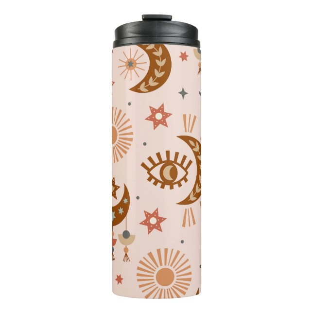 Termo Ojo celeste, luna, patrón solar. (Anverso)