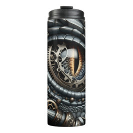 Termo Ojo de dragón steampunk primer plano arte de IA