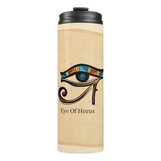 Termo Ojo de Horus sobre papiro, jeroglíficos egipcios (Anverso)