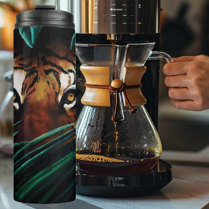 Termo Ojos de Tigre de Jungla Verde Intensa Hojas Vida S