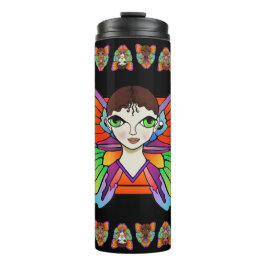 Termo Ojos grandes y alas mariposas