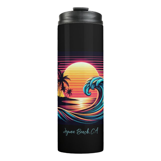 Termo Ola de surf Sunset Retro- (Anverso)