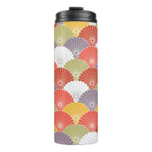 Termo Ola floral japonesa: Vintage colorido