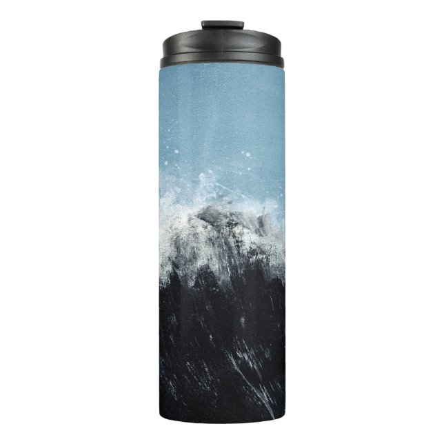 Termo Ola marina: diseño pintado a mano (Anverso)