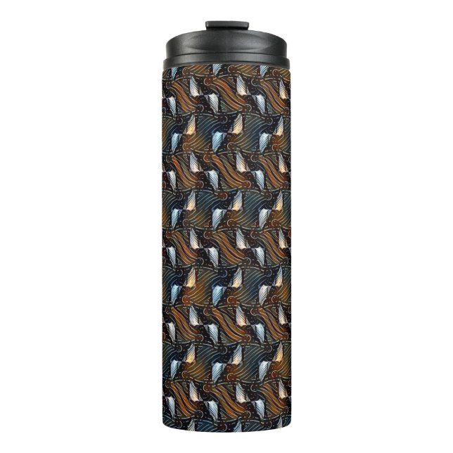 Termo Olas de Cobre Patrón de Flujo Geométrico Abstracto (Anverso)