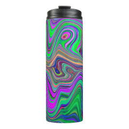 Termo Olas de color trippy Lime Verde y Púrpura