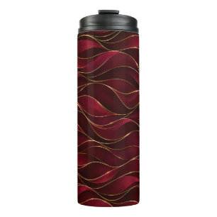 Termo Olas de mármol rojo burgundy elegantes con acento