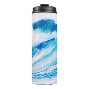 Termo Olas oceánicas: Belleza de color azul marino.