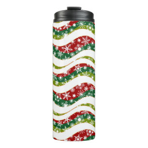 Termo Olas y copos de Navidad 