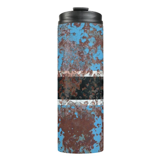 Termo Old Botswana grunge background flagabstract, aged, (Anverso)