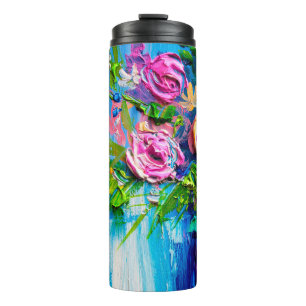 Termo Óleo pintando un ramo de rosas. Impresionante