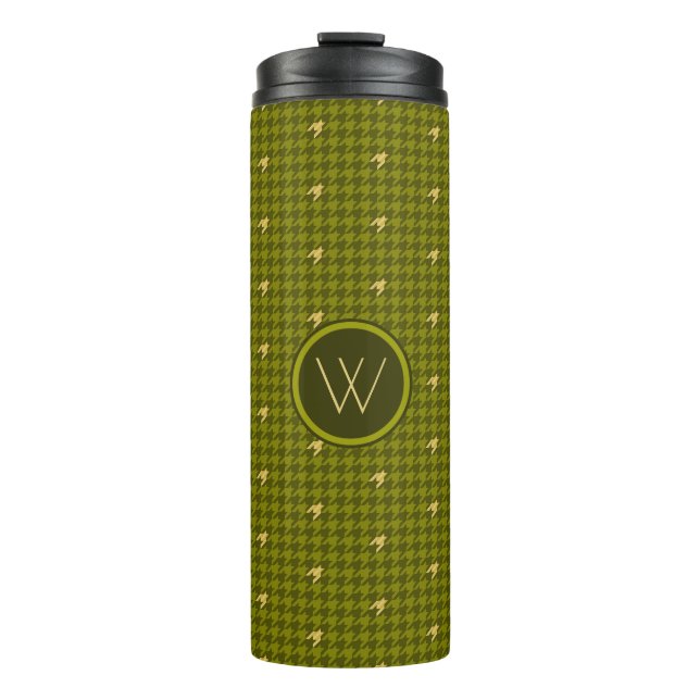 Termo Olivo con Tumbler Termal de Houndstoth con Acento  (Anverso)
