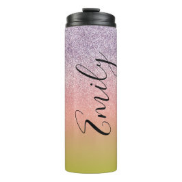 Termo Ombre Faux Brillo Color Monograma Nombre