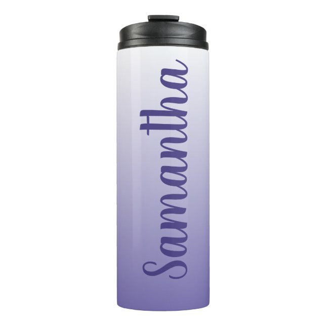 Termo Ombre personalizado de pervinca y blanco (Anverso)