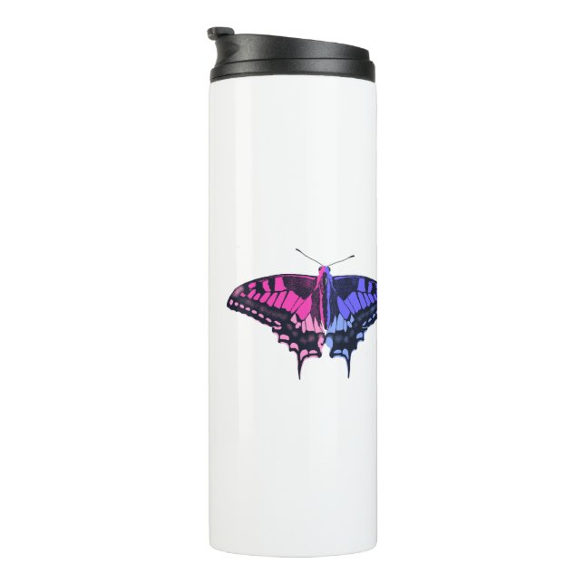Termo Omnisexual Pride Flag Swallowtail Butterfly (Rotado hacia la derecha)