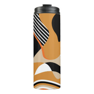 Termo Onda abstracta: patrón negro vintage