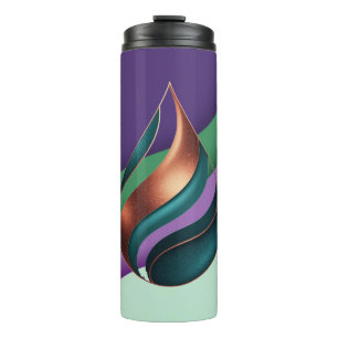 Termo Onda de Lágrima Moderna Morado Verde Cobre