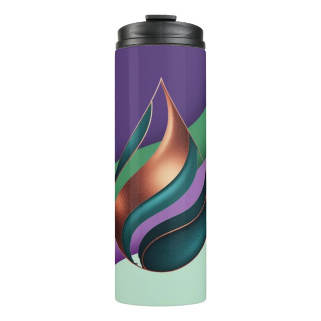 Termo Onda de Lágrima Moderna Morado Verde Cobre (Anverso)