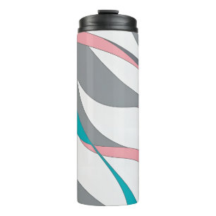 Termo Ondas abstractas Rosa Azul GrisTermo Tumbler