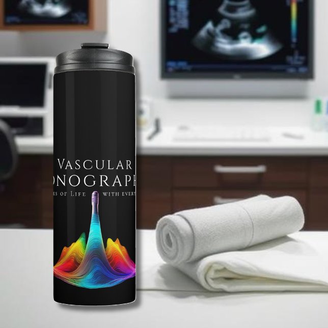 Termo Ondas de ultrasonido de color sonógrafo-vascular (Vascular Sonographer-Colorful Ultrasound Waves Thermal Tumbler)