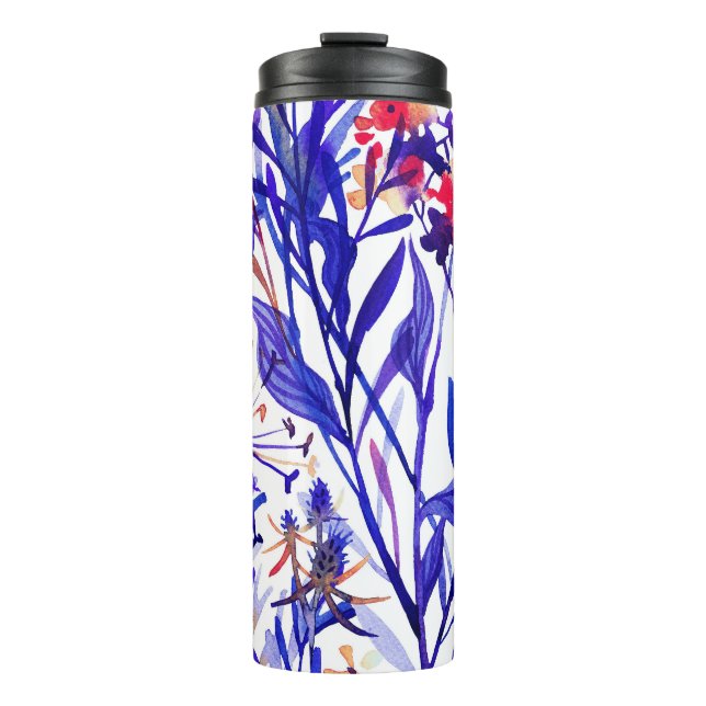 Termo Opulentas Florales Acuarelas: Fondo Jardín. (Anverso)
