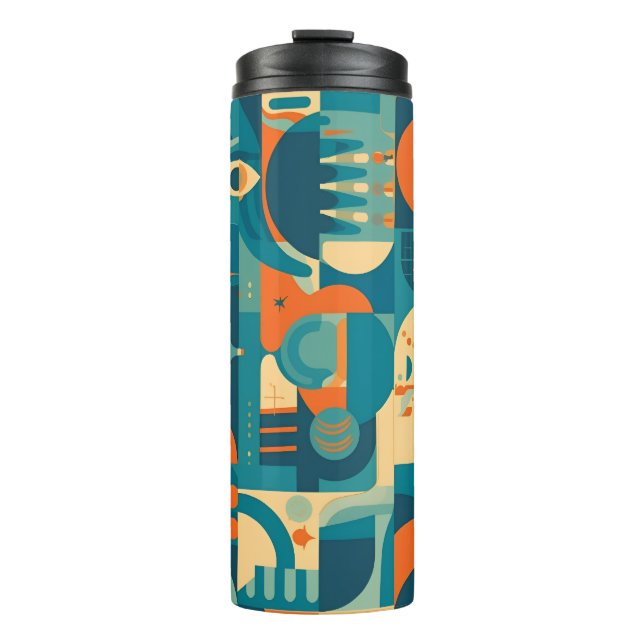 Termo Orange and Teal Geometric Abstract (Anverso)